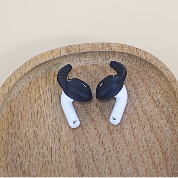 Ørepropper kompatible med Apple AirPods 4. generation, støvtætte silikoneovertræk, svedafvisende, sort