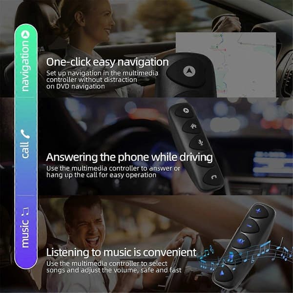 Universal Bluetooth 10 Taster Multifunktionelt Trådløst Rat Fjernbetjening Android til Bilradio