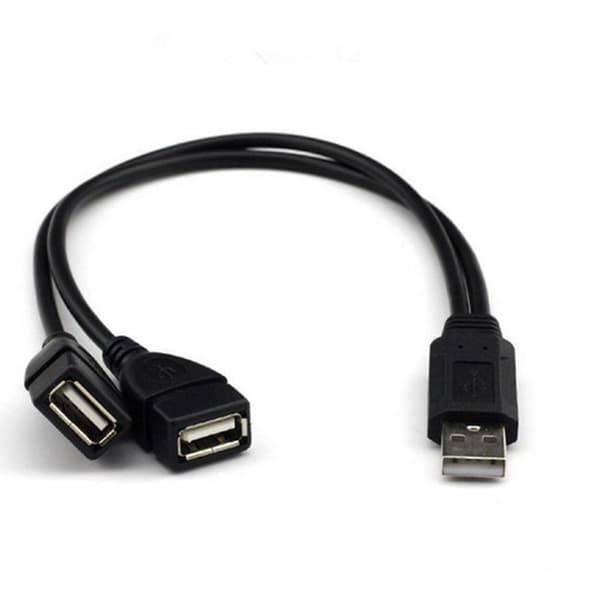 USB Y-splitterkabel for lading 2-i-1 USB hann til 2 USB2.0 hunn forlengerkabel data ladesplitteradapter