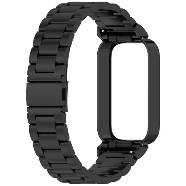Rustfritt stålbånd til Xiaomi Band 9 Active & Redmi Band 3, svart