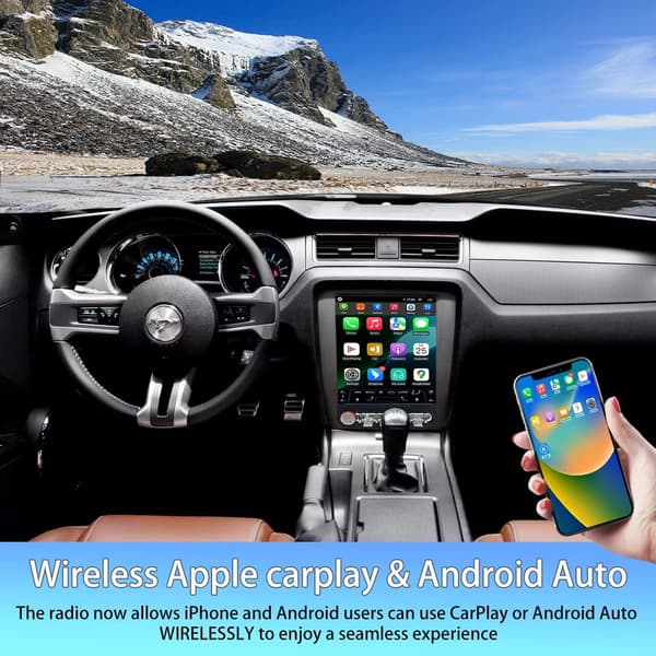 Bilradio til Ford Mustang 2010-2014, Android 14, Trådløs CarPlay, GPS-navigation, Vertikal Skærm
