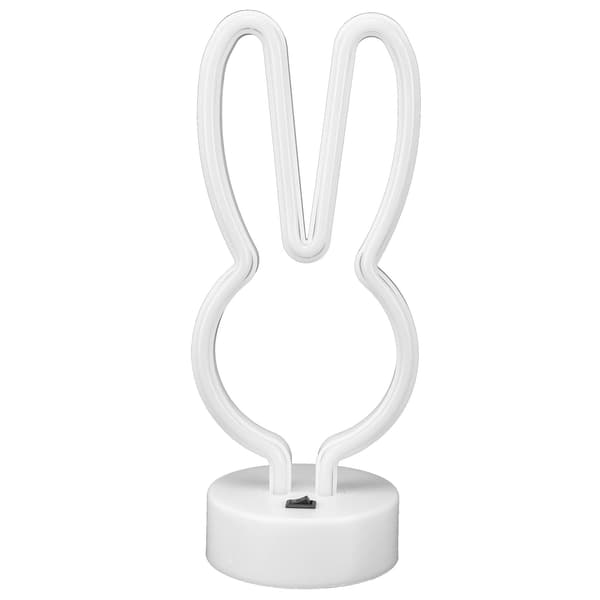 Kaninformet LED Neonlys, Blå, USB/Batteridrevet, Nattbordsdekor