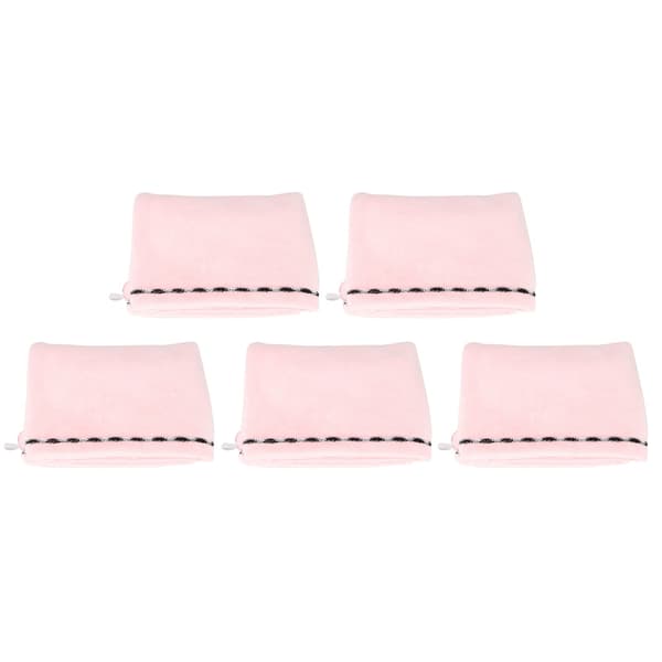 5-pack hårtorkhandduk, absorberande turbanmössa, rosa, för hem och resor red