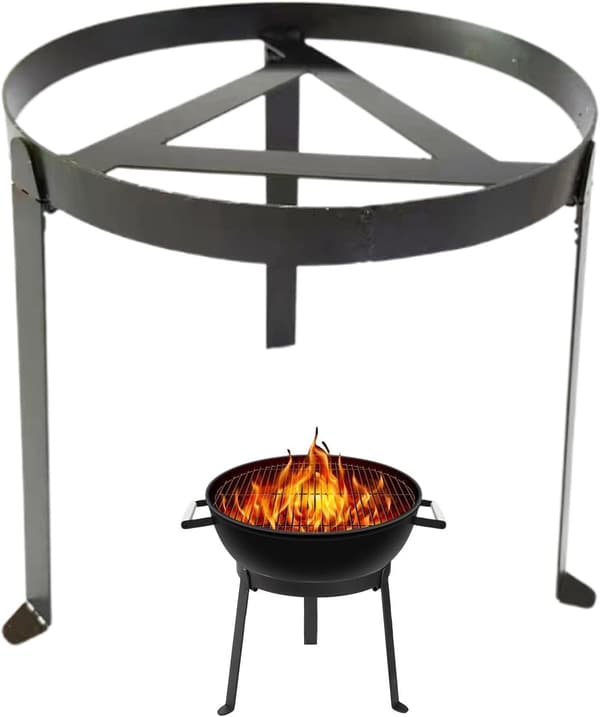 Sammenfoldeligt Bålstativ, Bærbart Madlavningsstativ i Rustfrit Stål til Udendørs BBQ Camping