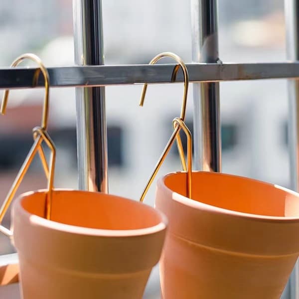 Hengekroker i rustfritt stål for blomsterpotter, kroker for hengende planter