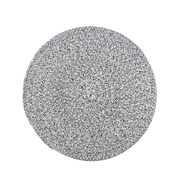 Vevde isolerte spisebrikker, enkle multifunksjonelle runde underlag til husholdningsbruk White-blue mixed color-Diameter 11.3