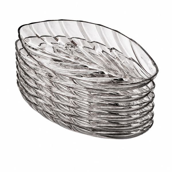 Lövformad fruktfat, transparent vit, 6-pack, serveringsbricka i plast för snacks, godis, soffbord
