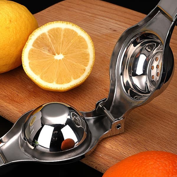Manuel citronpresse, rustfrit stål, sølv, citruspresser, nem at rengøre