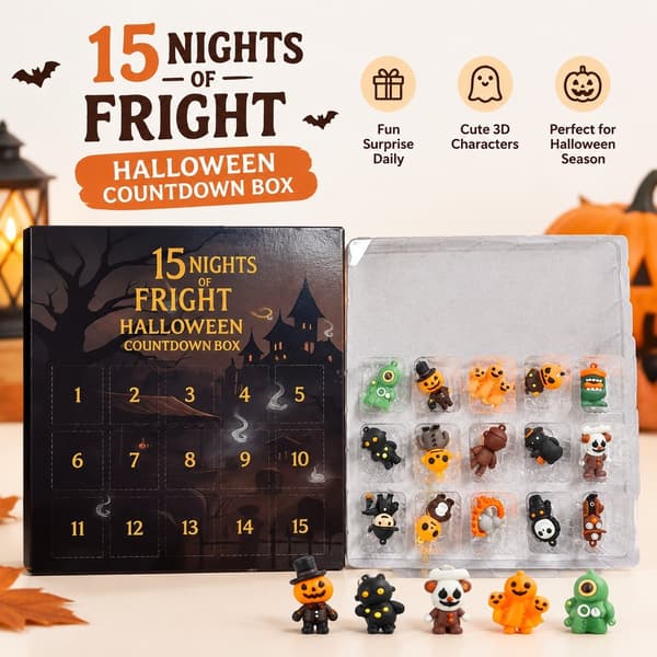 3D Halloween-nedräkningsbox, 31/15/7 dagars Fright Night, PVC-samlarobjekt 7 Days
