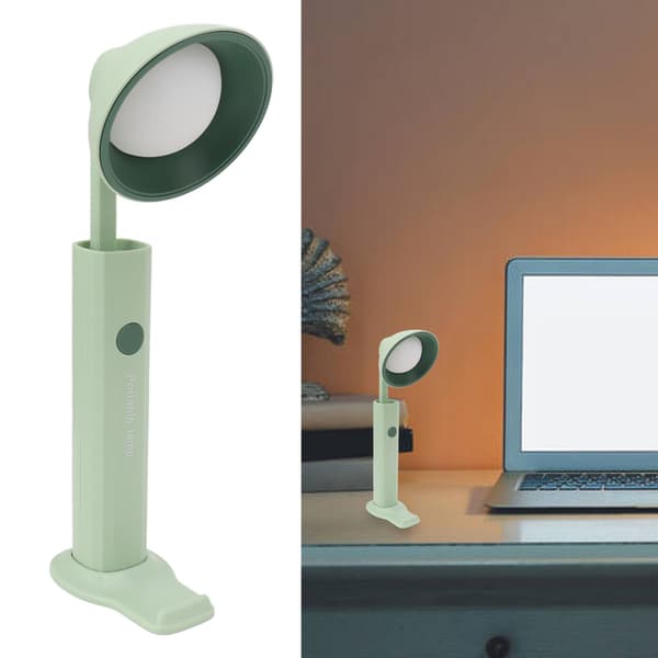 USB LED Skrivebordslampe, Grøn, Sammenklappelig Bærbar, 3-Niveauer Farvetemperatur, Magnetisk Base, Studenter Læselampe