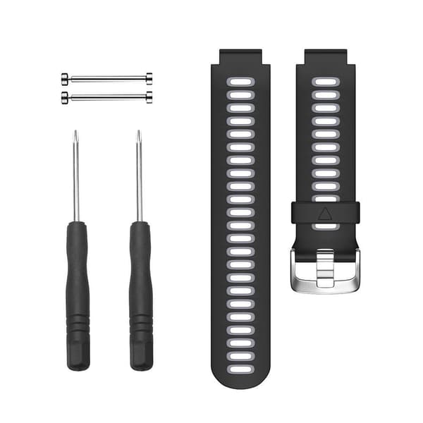 Silikoneurrem kompatibel med Garmin Forerunner 220/230/235/620/630/735XT, sort grå