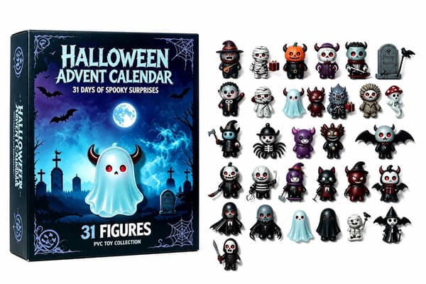 Halloween Julekalender Blind Box, 31-dele Samlergaveæske med Nedtælling, Mørk Stil