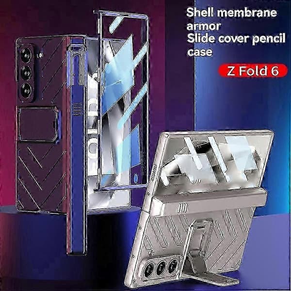 Magnetisk telefondeksel Full Armor Hard Case for Samsung Galaxy Z Fold 6 Titanium Gray