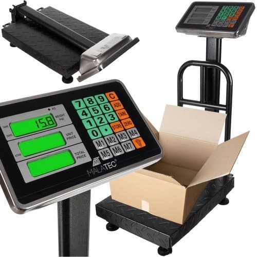 Digital Platformvægt 150 kg, Rustfrit Stål, Sammenklappelig, LCD-Display, Batteridrevet