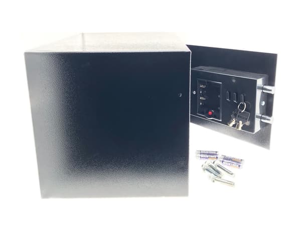 Elektronisk sikkerhetsskap, 250 x 350 x 250 mm, programmerbar kode, stål, hjemmekontor