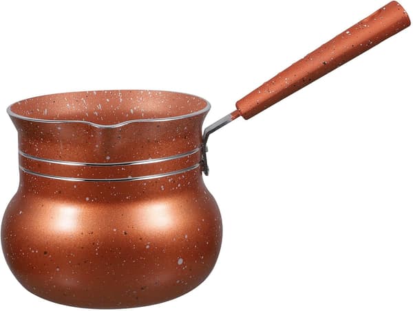 10 cm non-stick mælkepande, kaffebrun minikasserolle til opvarmning af smør og mad