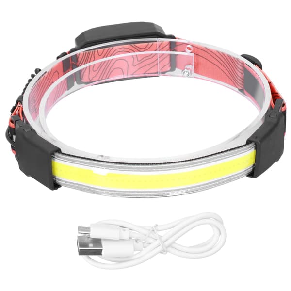 COB LED Hodelykt, 3 Lysmoduser, USB Oppladbar, for Utendørs Fiske Løping Camping