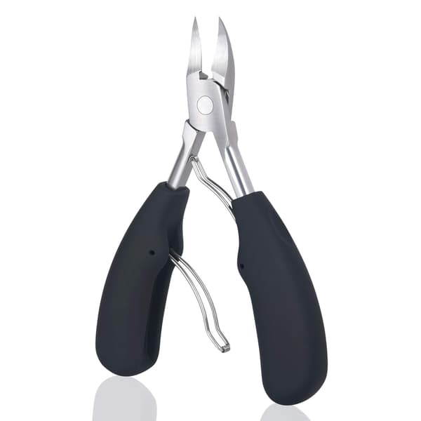 Tånegleklipper i rustfrit stål til tykke indgroede negle, kraftig, ergonomisk, sort