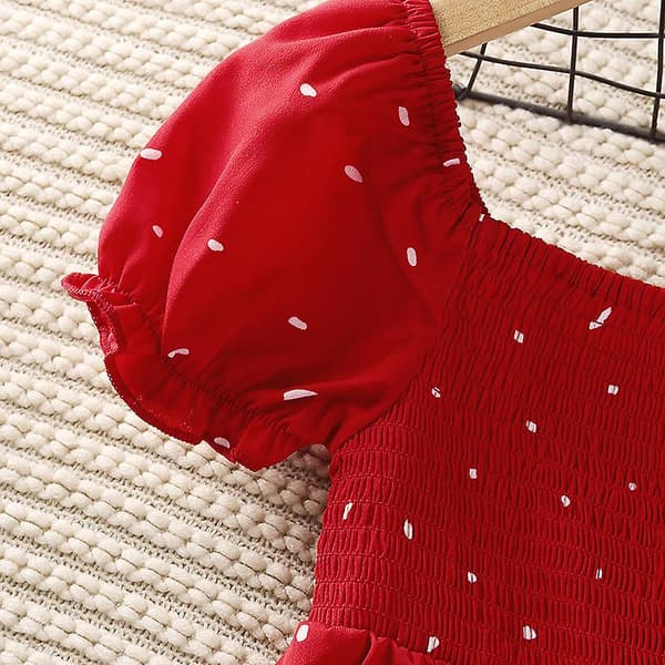 Kjoler til børn, korte ærmer, prinsessekjoler RED 150cm