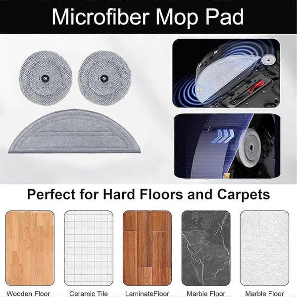14 stk. vaskbare moppepuder erstatning til Roborock Saros 10 / G30 / Roborock S9 Maxv Ultra støvsuger Grey