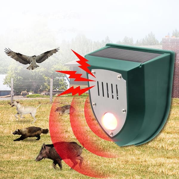 Solar bevægelsessensor sikkerhedsalarm, 110dB lydlys strobe, blinkende advarsel til gården villa
