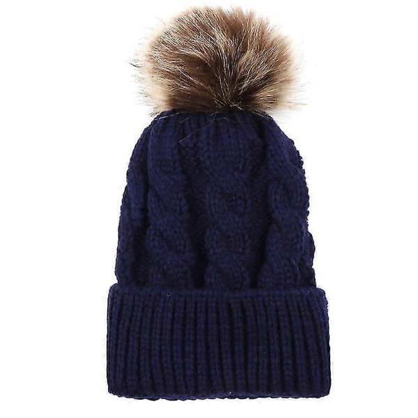 Matchende lue for foreldre og barn, mor og barn, vinterlue for ski Navy Blue Mother