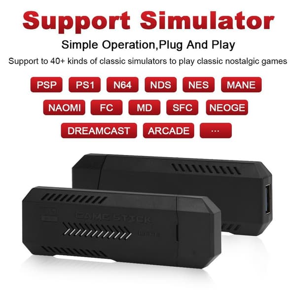 Retro Game Stick-konsoll Gd10 Plus, 64 GB, trådløs kontroller, TV-spillkonsoll 128G