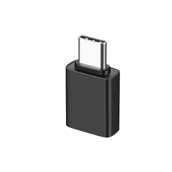 OTG-adapteri, musta, USB-C, nopea 10 Gbps, alumiini, Plug and Play