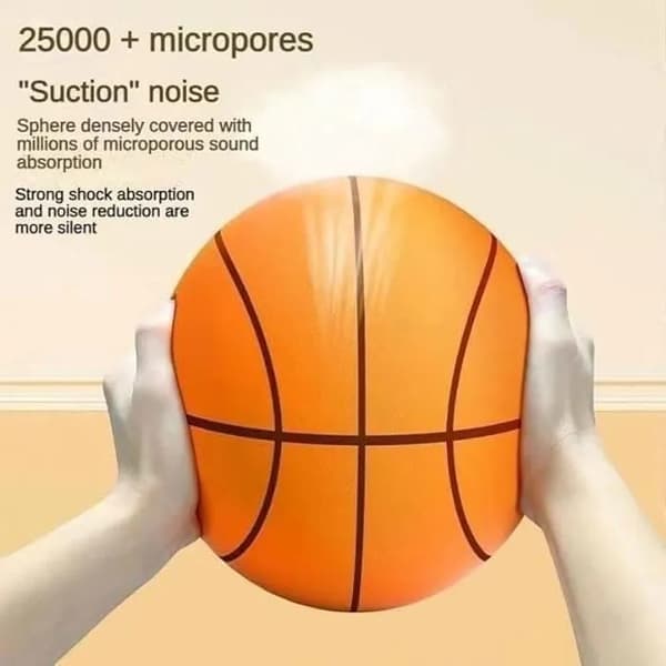 Tyst basketboll, orange, 24 cm, skum med hög densitet, tyst studs, inomhuslek