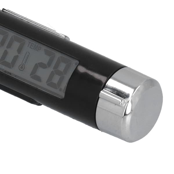 Biltermometer, LCD dashbordklokke, batteridrevet, lysende, multifunksjonell