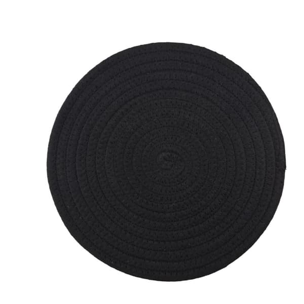 Vevde isolerte spisebrikker, enkle multifunksjonelle runde underlag til husholdningsbruk black-Diameter 30.4