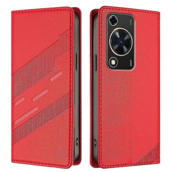 Präglat Plånboksfodral PU-läder för Huawei Enjoy 50 Pro / nova Y90 Red For Huawei Enjoy 70