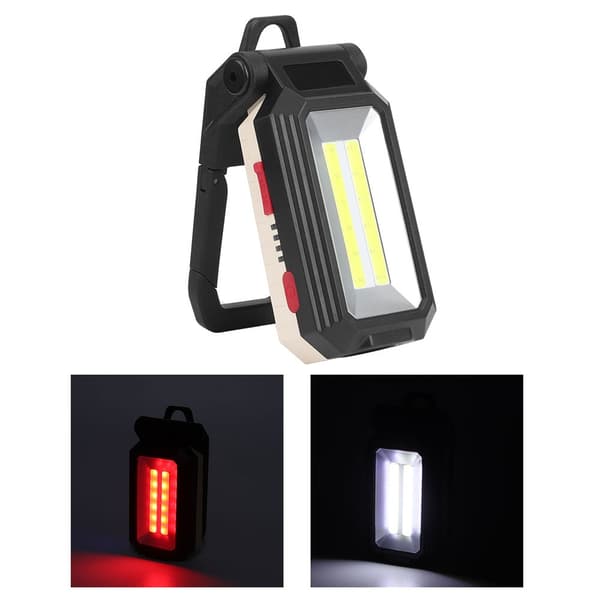 Mini sammenfoldelig LED COB arbejdslampe, magnetisk, justerbar lysstyrke, krog, USB genopladelig til udendørs reparation