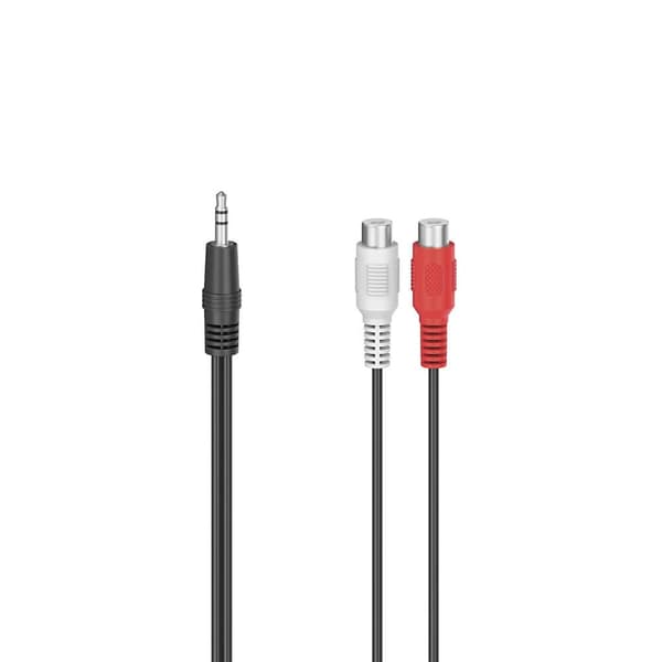 2x RCA hunn til 3,5 mm jack stereolydadapter