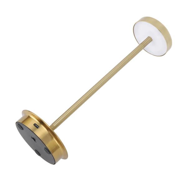 Oppladbar LED-bordlampe, gull, 2000mAh trådløs, USB C, 3 moduser dimbar, bærbar nattbordslampe