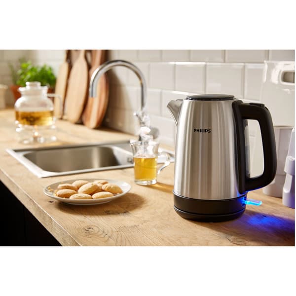 Philips Elkedel HD9350/90, 1,7L, Rustfrit Stål, Hurtig Kogning, Ledningsfri