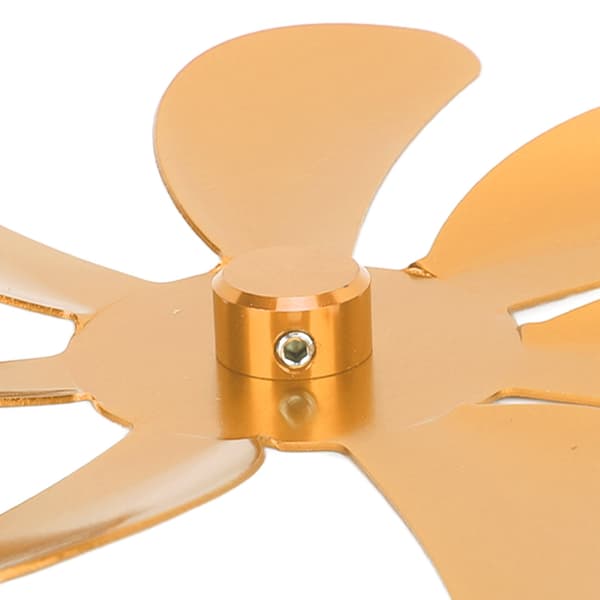 Udskiftningsvinge til pejsventilator, 7 vinger, aluminiumslegering, guld, universel til brændeovnsventilator