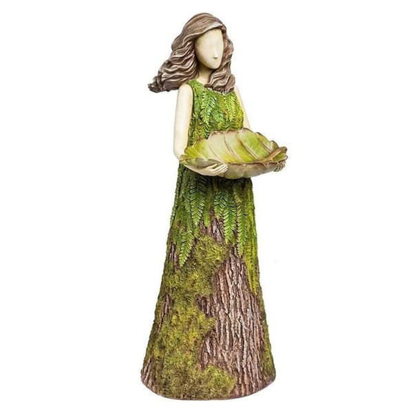 Fehave-statue med fuglefoderbræt, harpiksornament, plænekunstskulptur til udendørs indretning