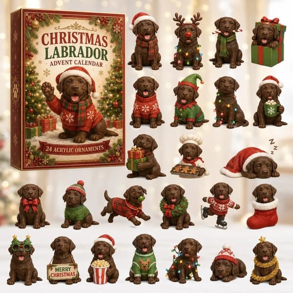 Julkalender med djur 2026, Akryl Blind Box Platta Hängen, 65 Delar