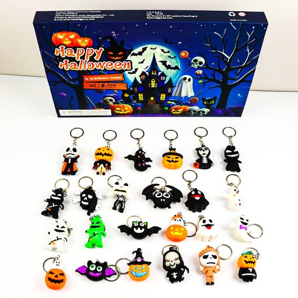 Halloween Adventskalender 24-dagers nedtelling, selvlysende dinosaurer blindbokssett