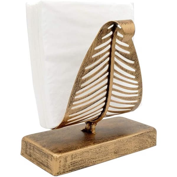Fritstående servietholder med bladdesign, bronze, jern, 5-pak, bordplade papirhåndklædedispenser
