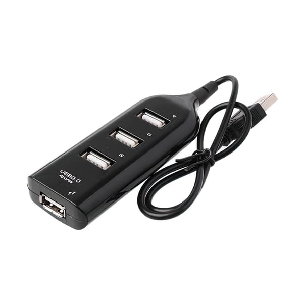 USB 2.0 Hub, 4-Port, Kompakt ABS, til Computer Bærbar