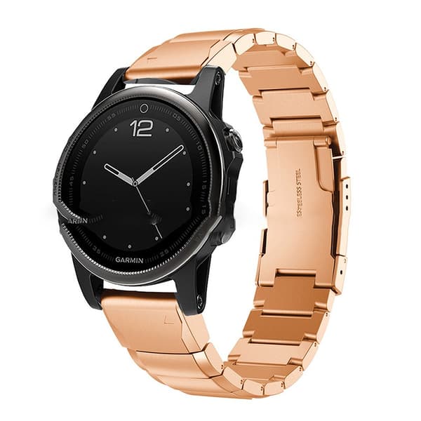 Rosa Guld Urrem til Fenix 5s/6s/7s/8 43mm, Rustfrit Stål