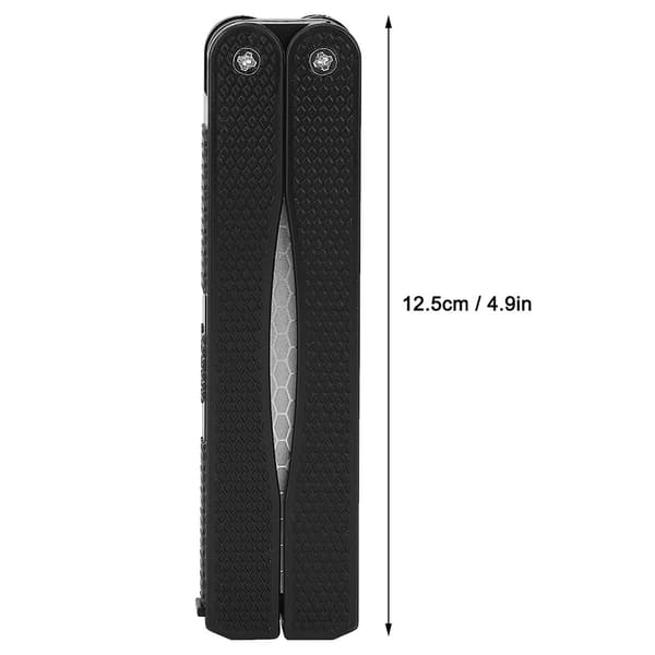 Foldbar dobbeltsidet knivsliber, diamant, bærbar, skridsikker, sort