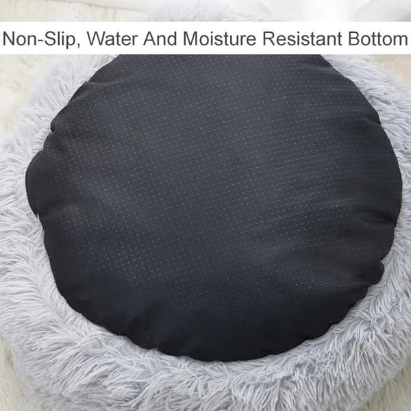 50 cm kattehulekurv, donutformet, grå, beroligende mod angst for små hunde og katte