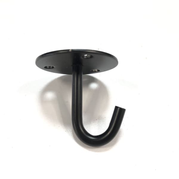 Kraftig J-krog i rustfrit stål, sort, 7,2 cm, til ophæng af planter, værktøj, garage