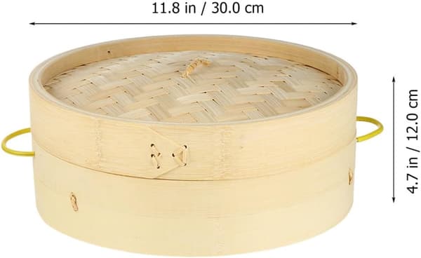 30 cm dampkurvsæt med låg - Genanvendelig dampindsats til dumplings og boller
