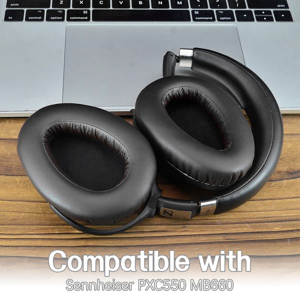 Erstatningsøreputer for Sennheiser PXC550 MB660, svart, proteinlær minneskum