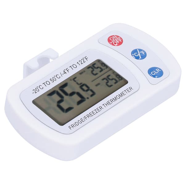 Vattentät kylskåpstermometer med digital display, krok, elektronisk temperaturmätare
