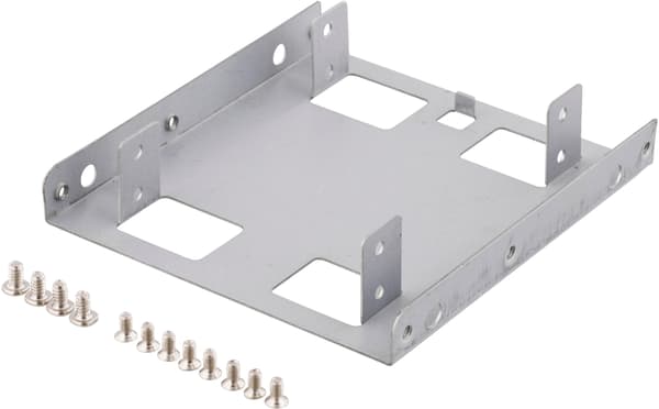 Monteringsramme, 2x2,5\" HDD til 3,5\", Sølv